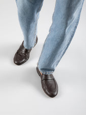 Airto 001 Dark Brown Leather Penny Loafers