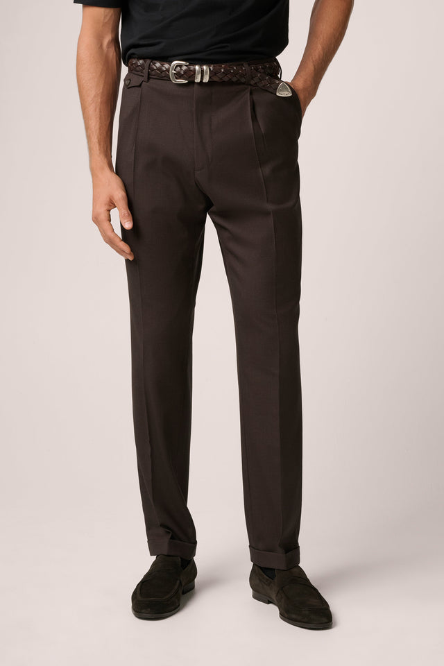 Albert Suit Trousers - Wool - Chocolate Brown
