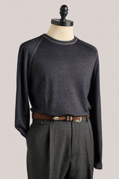Alcott Raglan Crew Sweater - Wool - Vintage Wash Charcoal