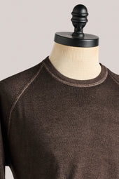 Alcott Raglan Crew Sweater Wool Vintage Wash Brown