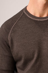 Alcott Raglan Crew Sweater Wool Vintage Wash Brown