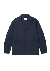 Poplin Unlined Blazer in Dark Navy
