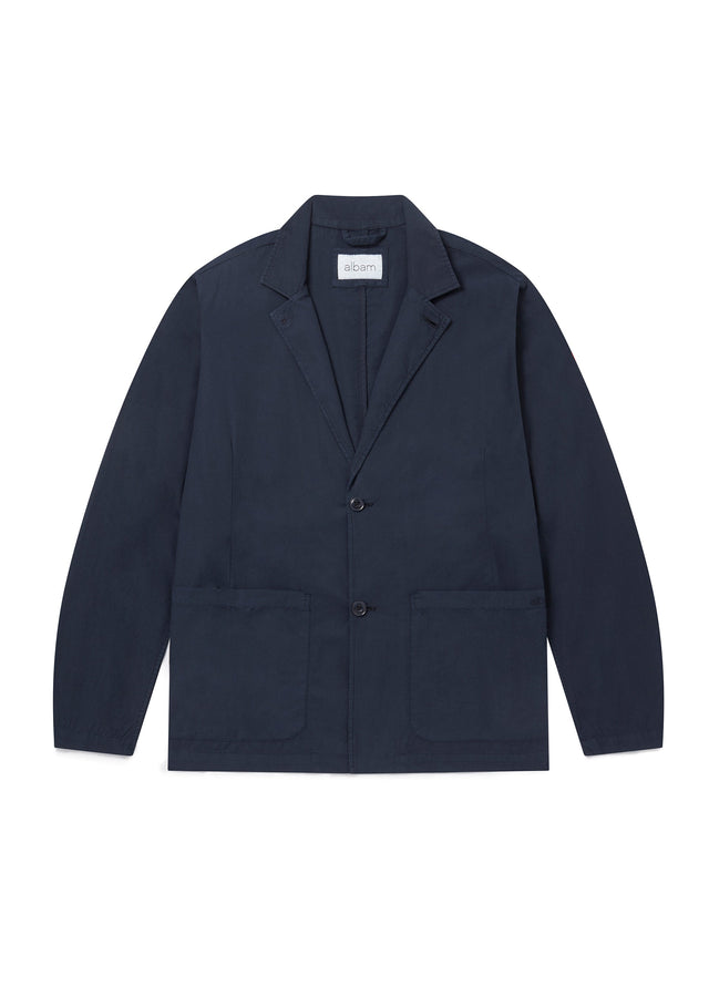 Poplin Unlined Blazer in Dark Navy