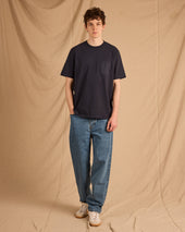 Woven Pocket T-Shirt in Dark Navy