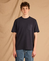 Woven Pocket T-Shirt in Dark Navy
