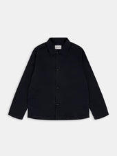 Hatton Cotton Overshirt in Dark Navy