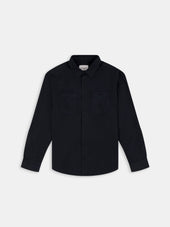 Filey Poplin Shirt in Dark Navy