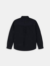 Filey Poplin Shirt in Dark Navy