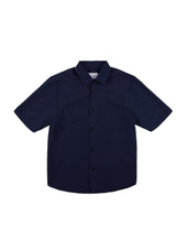 Derby Seersucker Shirt in Dark Navy