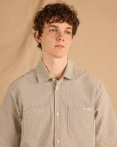 Derby Seersucker Shirt in Washed Navy