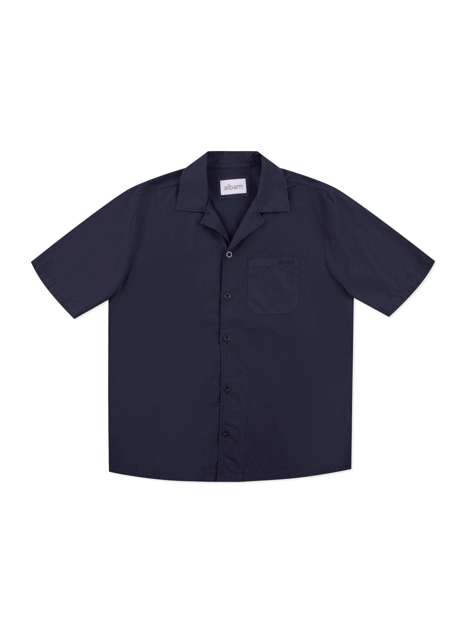 Grange Poplin Shirt in Dark Navy
