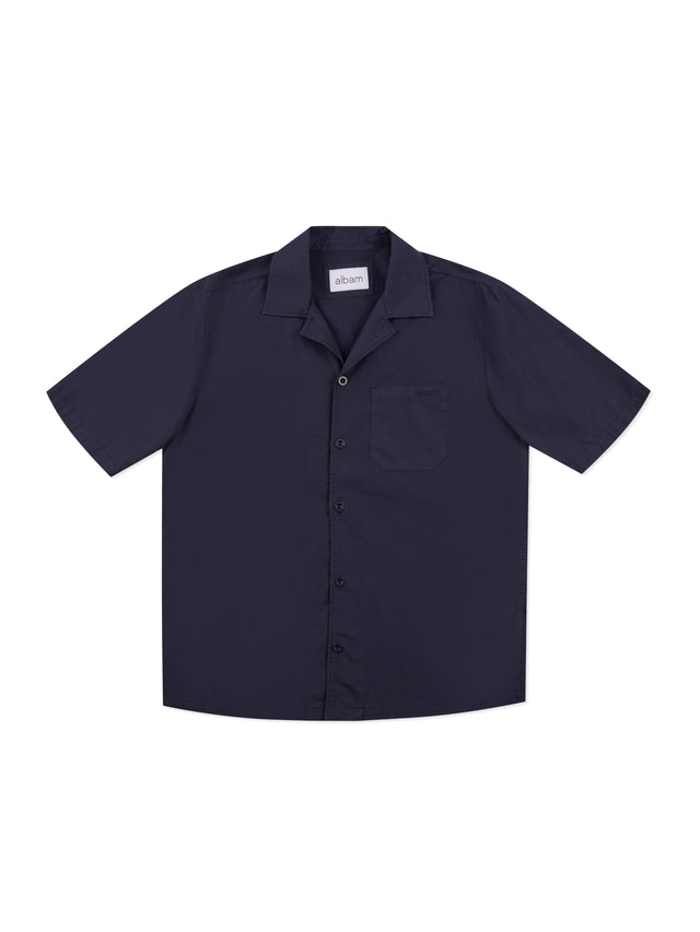 Grange Poplin Shirt in Dark Navy