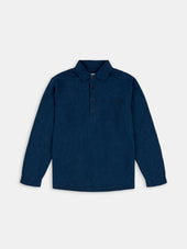 Carpenter Linen Shirt in Dark Navy