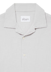 Crinkle Holiday Shirt in Light Grey