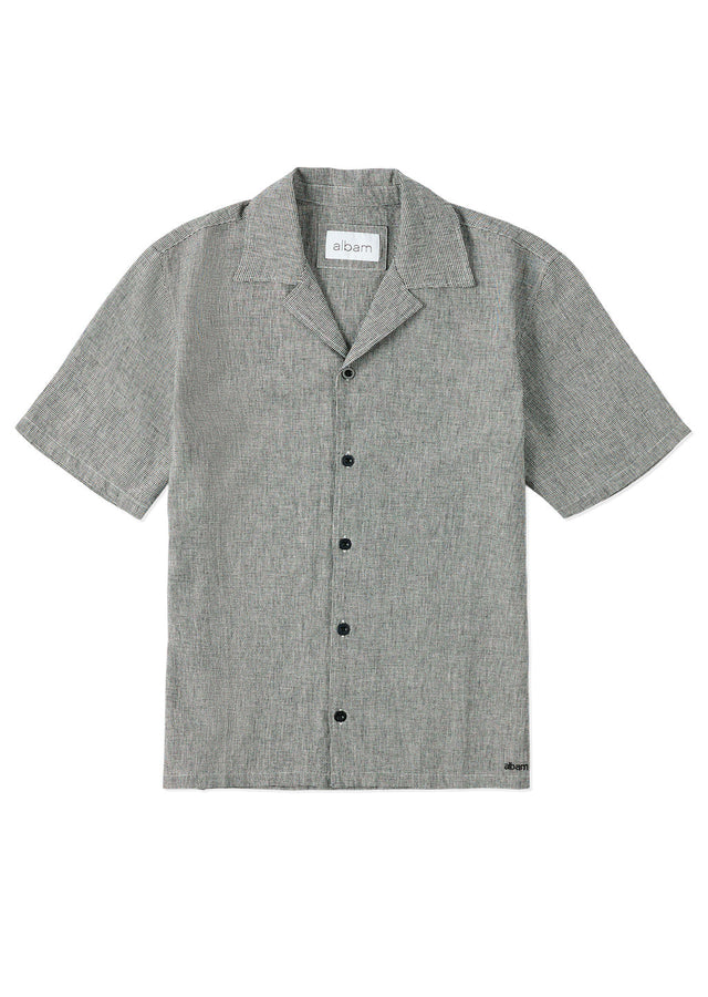 Houndstooth Fenton Shirt in Black & Ecru