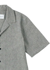 Houndstooth Fenton Shirt in Black & Ecru