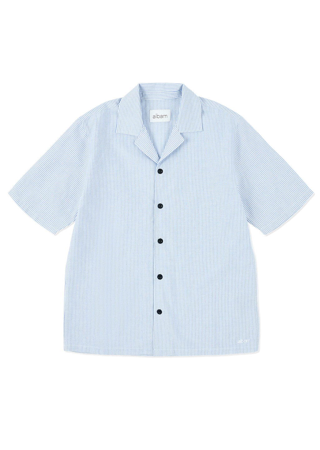 Oxford Stripe Fenton Shirt in Washed Blue