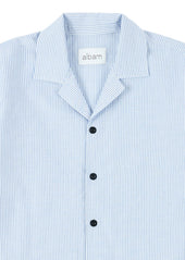 Oxford Stripe Fenton Shirt in Washed Blue