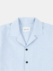 Oxford Stripe Fenton Shirt in Washed Blue
