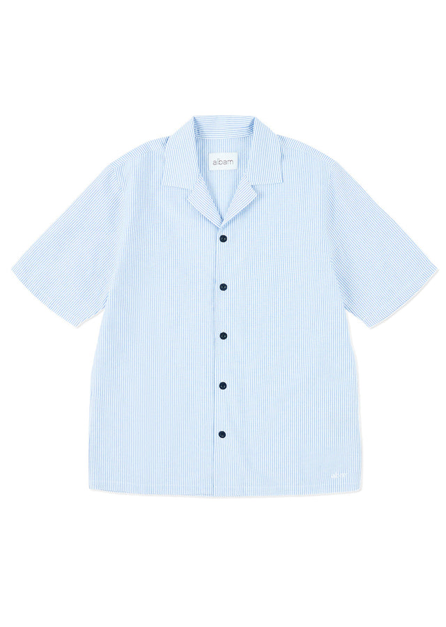 Oxford Stripe Fenton Shirt in Pale Blue