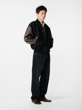 Alph Leather Bomber Jacket In Cocoa