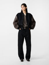 Alph Leather Bomber Jacket In Cocoa