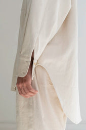Off White Oversized Shirt In Undyed Handspun Denim