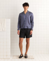 Alumni Stripe Long Sleeve Shirt- Blue