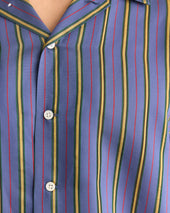 Alumni Stripe Long Sleeve Shirt- Blue