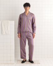 Alumni Stripe Long Sleeve Shirt - Purple