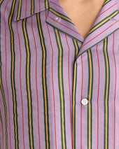 Alumni Stripe Long Sleeve Shirt - Purple