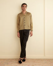 Alumni Stripe Long Sleeve Shirt - Yellow