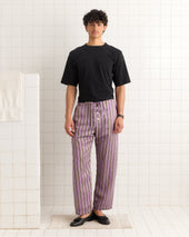 Alumni Stripe Pajama Pants- Purple