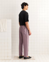 Alumni Stripe Pajama Pants- Purple