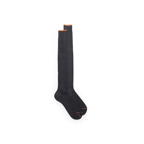 Grey Filo Di Scozia Mercerised Cotton High Socks