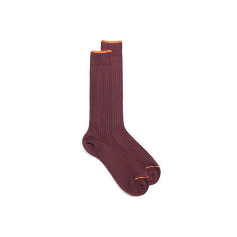 Burgundy Filo di Scozia mercerised cotton crew socks