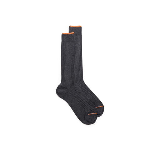 Grey Filo Di Scozia Mercerised Cotton Crew Socks