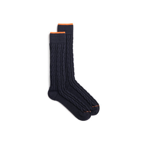 Blue cashmere crew socks