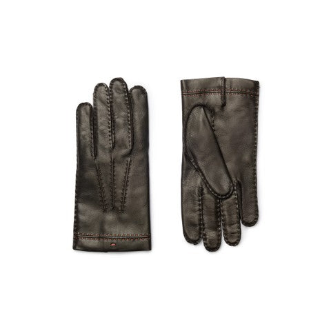 Dark brown leather gloves
