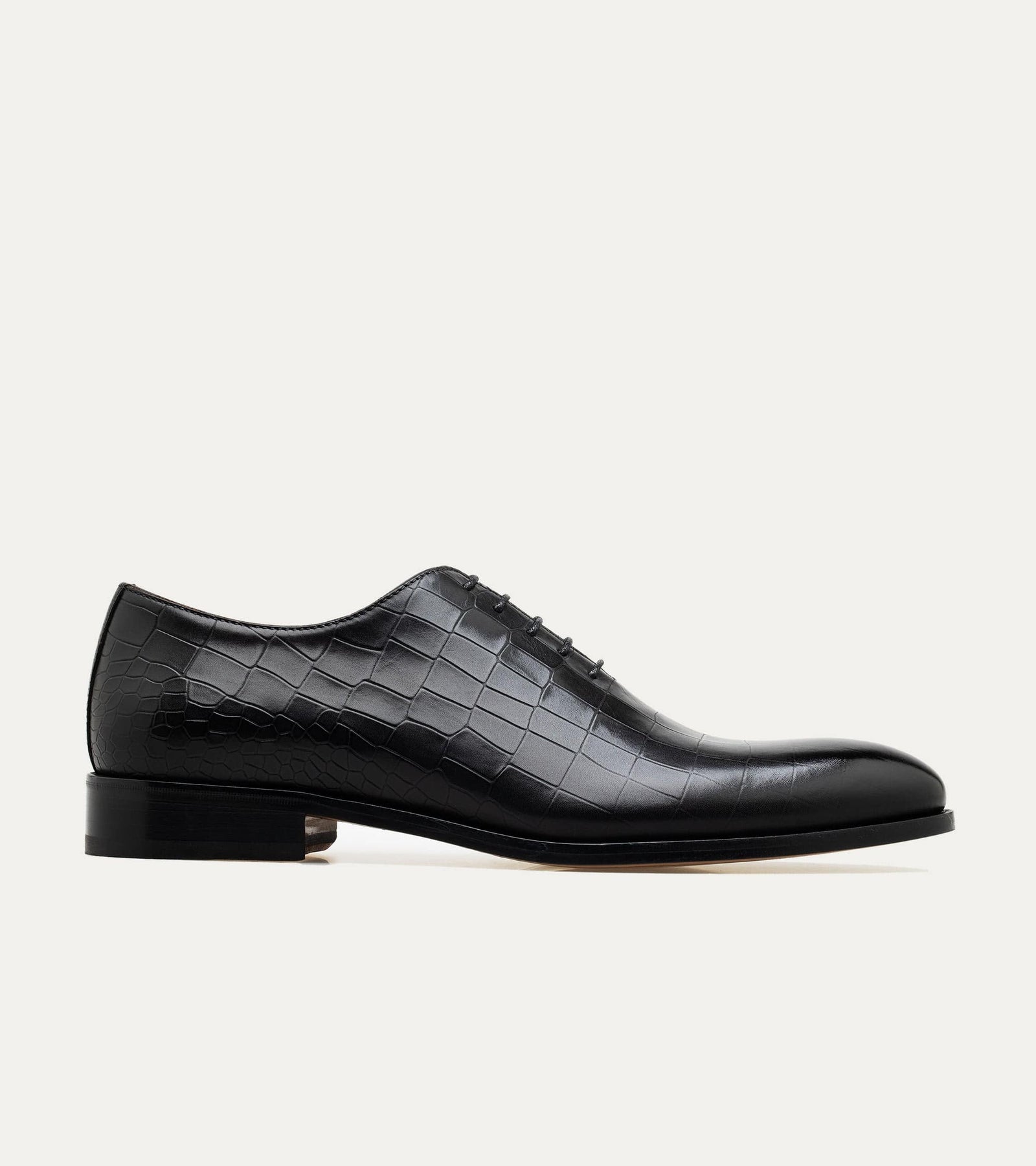 Carlo Wholecut Oxford Plain Toe Croc Antique