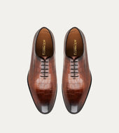 Carlo Wholecut Oxford Plain Toe Brandy Nicol Croc
