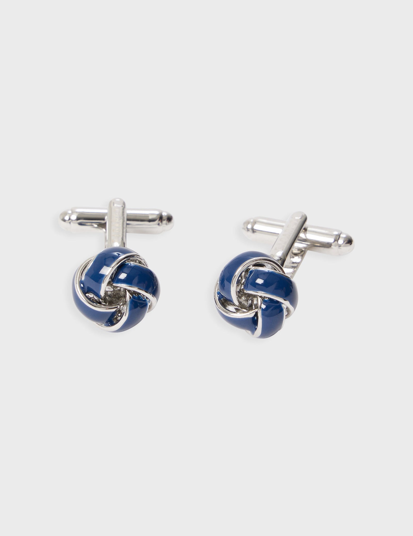 Boutons De Manchette Marine Et Argent S