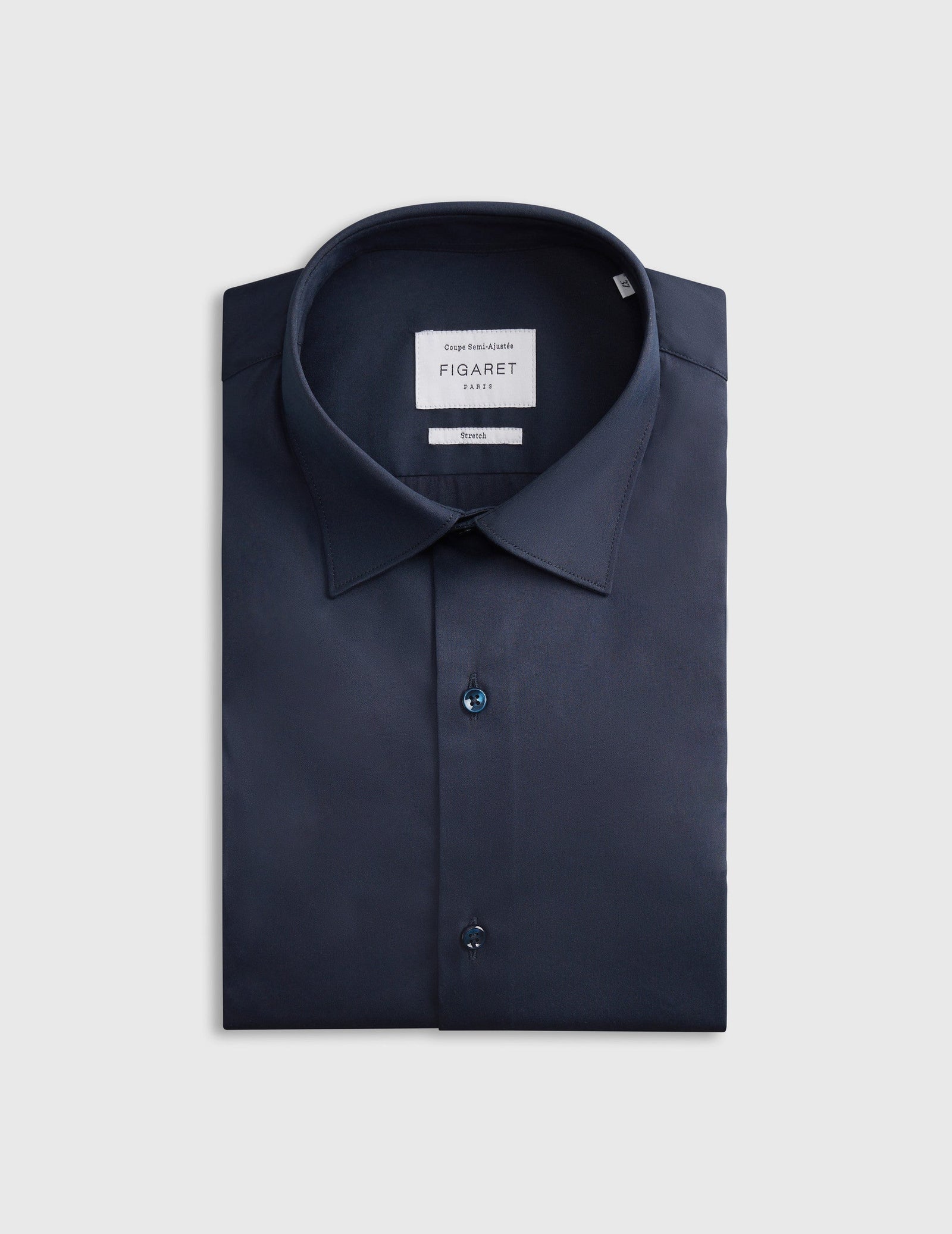 Chemise Semi Ajust E Stretch Bleu Marine
