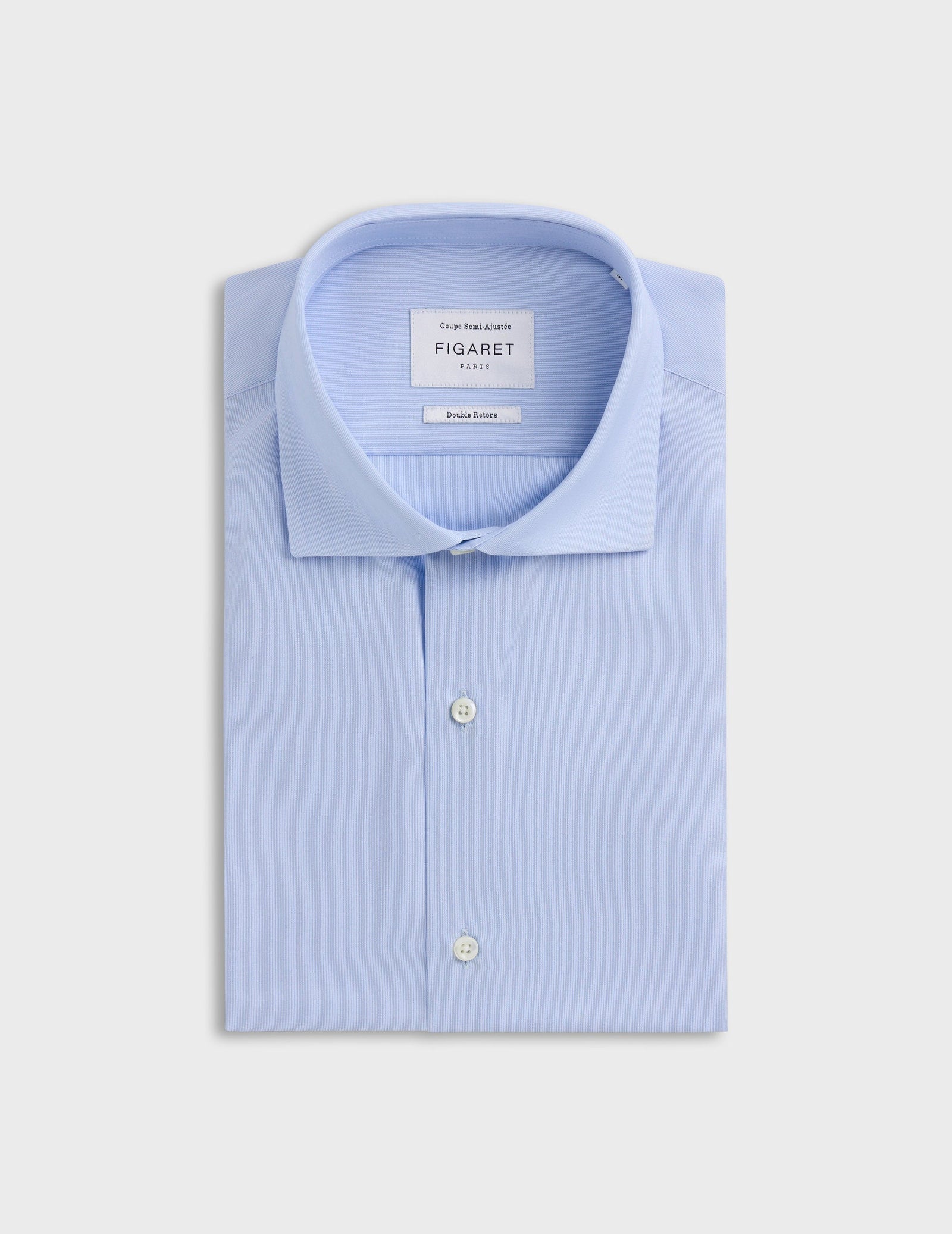 Semi-fitted blue striped shirt