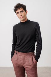 Sweater Col Montant Terrence En Laine M Rinos Noir