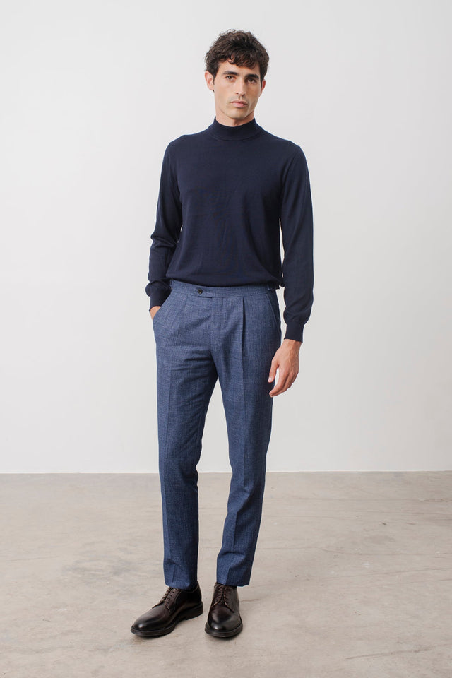Sweater Col Montant Terrence En Laine M Rinos Marine