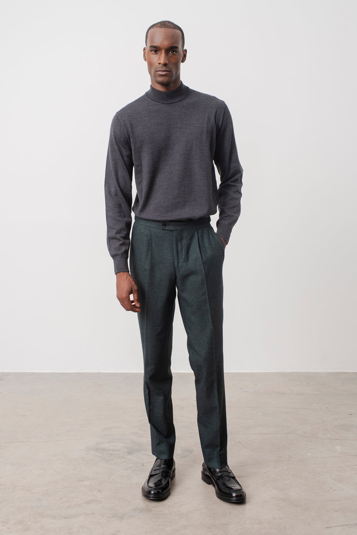 Sweater Col Montant Terrence En Laine M Rinos Gris