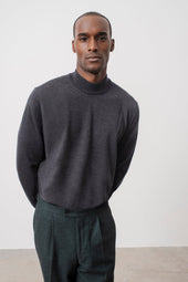 Sweater Col Montant Terrence En Laine M Rinos Gris