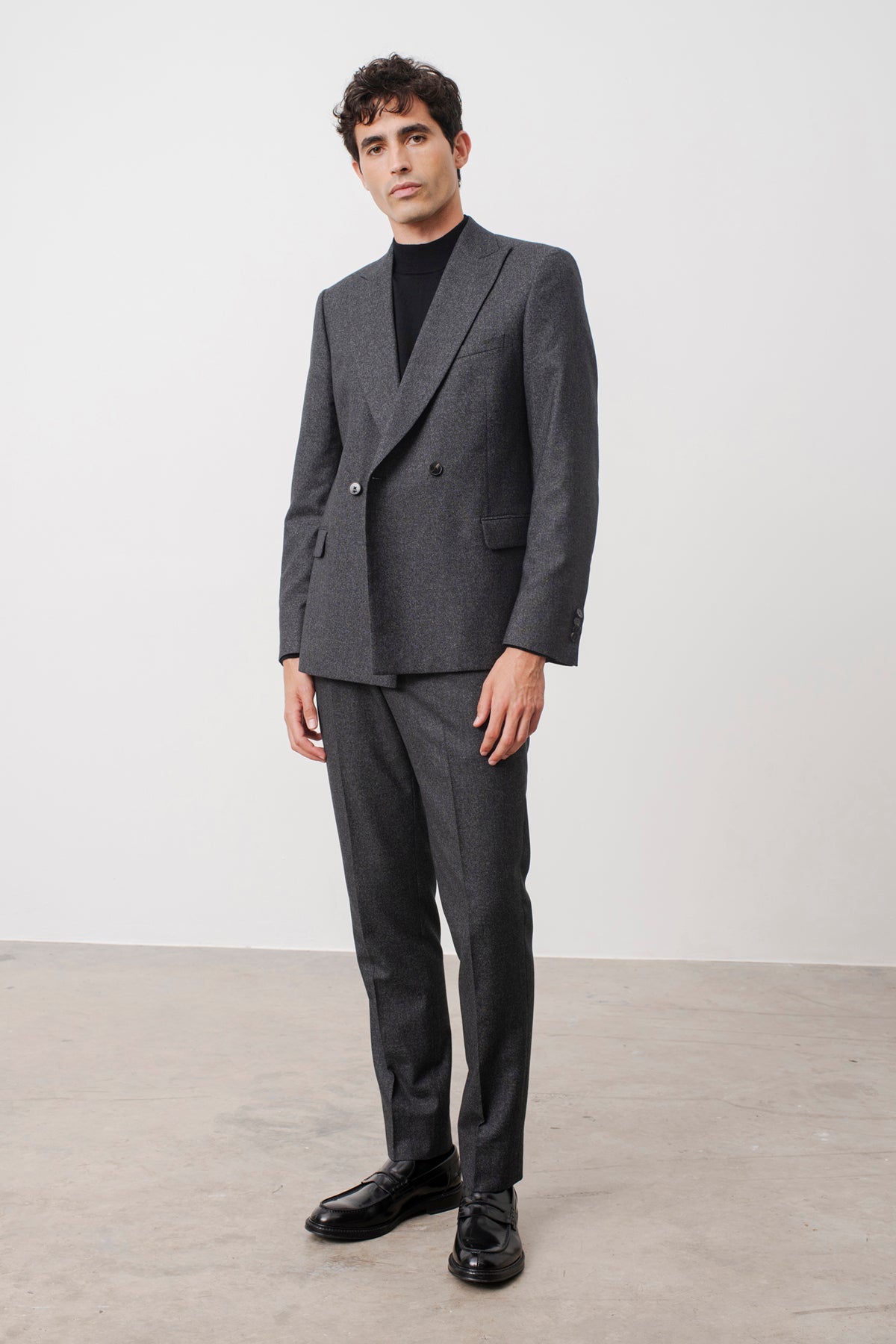 Suit croisé Blackbird en laine vierge et coton
