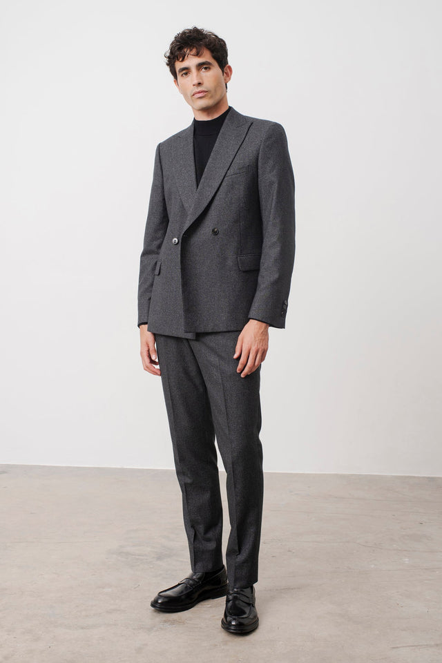 Suit croisé Blackbird en laine vierge et coton
